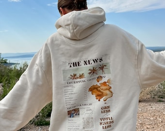 The News - Organic Oversize Hoodie, Vintage Hoodie, Geschenk für Frau und Mann Unisex Hoodie