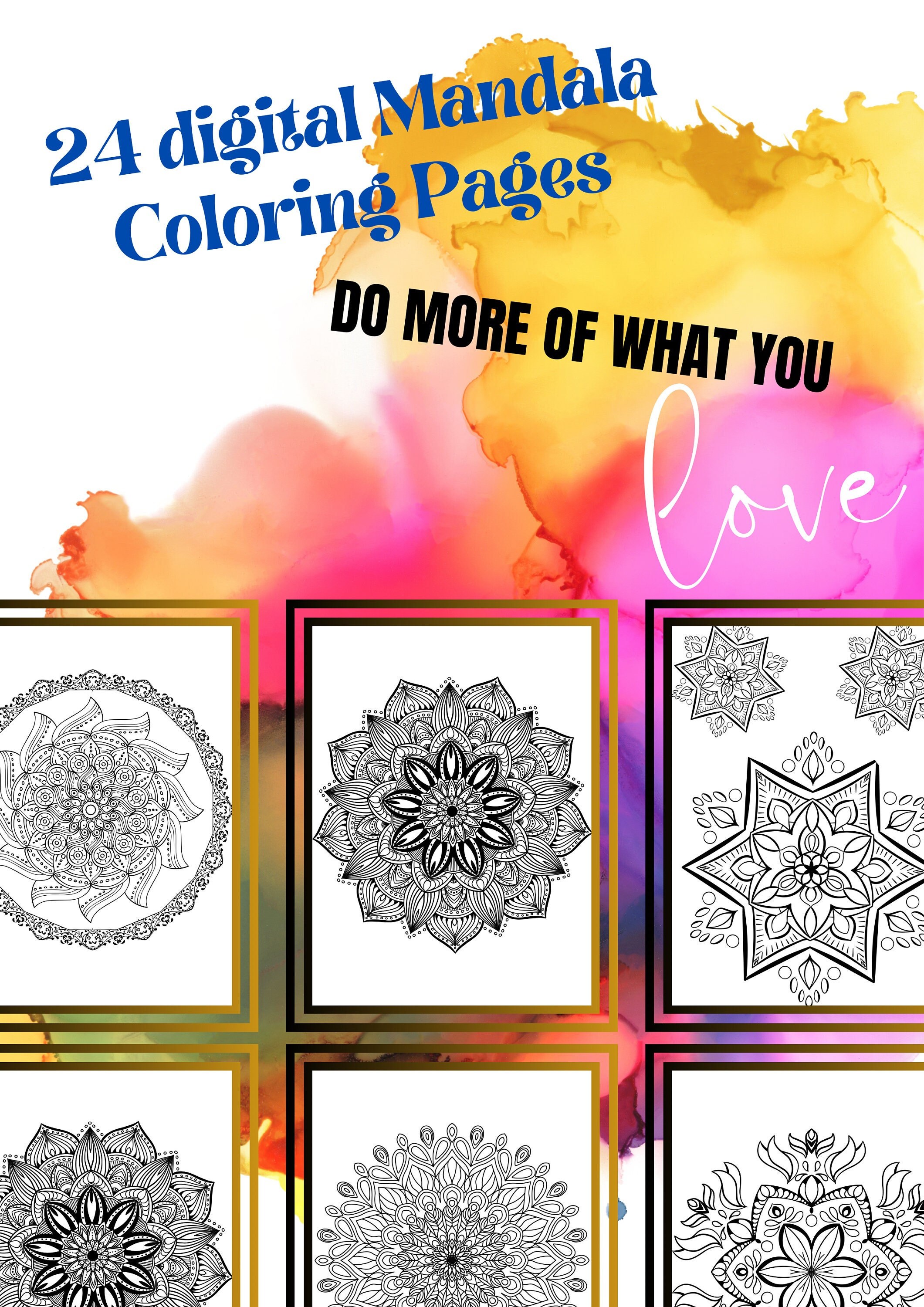 24 Coloring Pages. Anti-stress Colouring Page- Mandala Coloring Pages ...