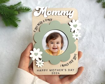 Mother's Day Fridge Magnet Photo Frame, Gift For Mom, If You Were A Flower Photo Frame, Kids Photos Mother's Day Gifts For Mom Grandma