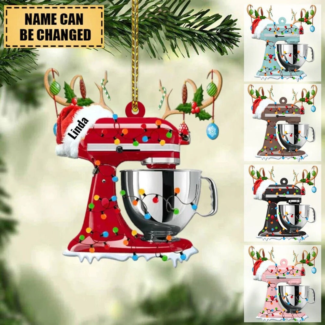 Personalized Baking Mixer Christmas Ornament, Custom Baking Lover Name Ornament, Christmas Gift