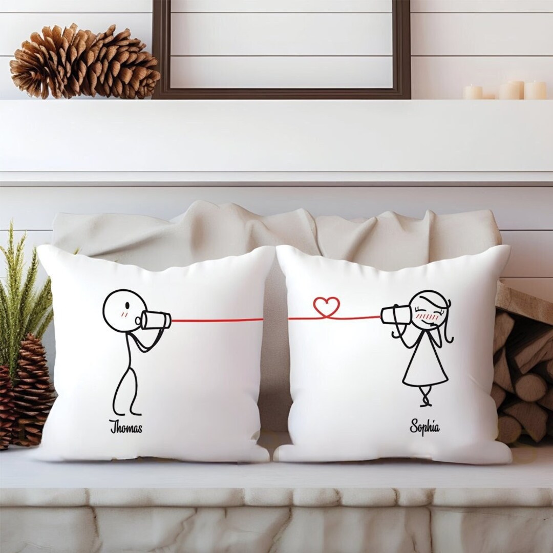 Long Distance Relationship Pillow Covers, Long Distance Love Gift for