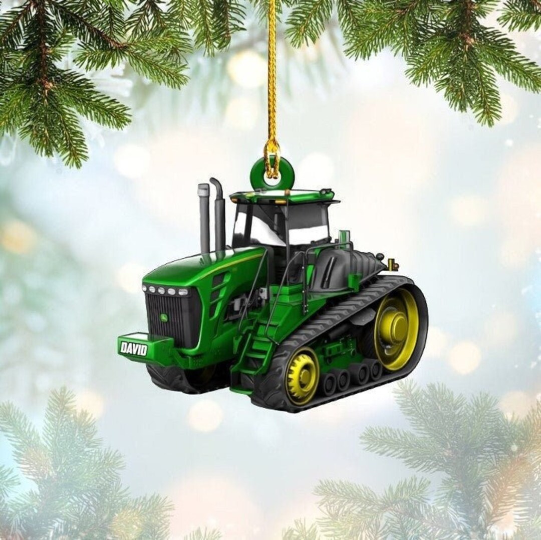 Personalized Tractor Christmas Ornament Custom Name Farmer Etsy
