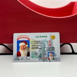 Santa&#39;s Driver&#39;s License | Lost License | Gag Gift | Novelty | Free Shipping | Santa Sleigh | Christmas Eve | Santa ID | Christmas Surprise