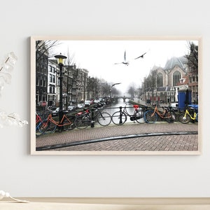 Canals of Amsterdam, Water Color, Black & White,  Netherlands Canals, Amsterdam wall art, Amsterdam Architecture, Amsterdam Wall art, Canals