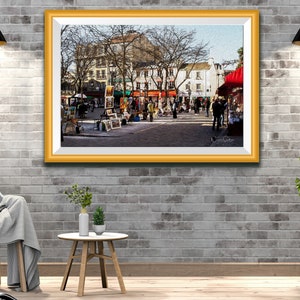 DIGITAL DOWNLOAD Paris Street View, Oil Painted print, Paris France wall Art, Montmartre, Place du Tertre, Sacré-Cœur, Rue de Abbesses