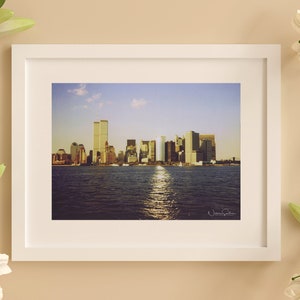DIGITAL DOWNLOAD Vintage Twin Towers, New York City, Lower Manhattan,  East River, Liberty Park, Manhattan, Financial District. Twin Towers.