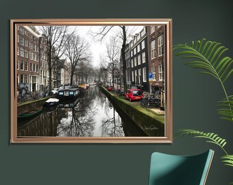 Amsterdam Street, Amsterdam Canal, Fine Art Photography, Amsterdam Architecture, Canals of Amsterdam, Amsterdam Print, Netherlands Europe