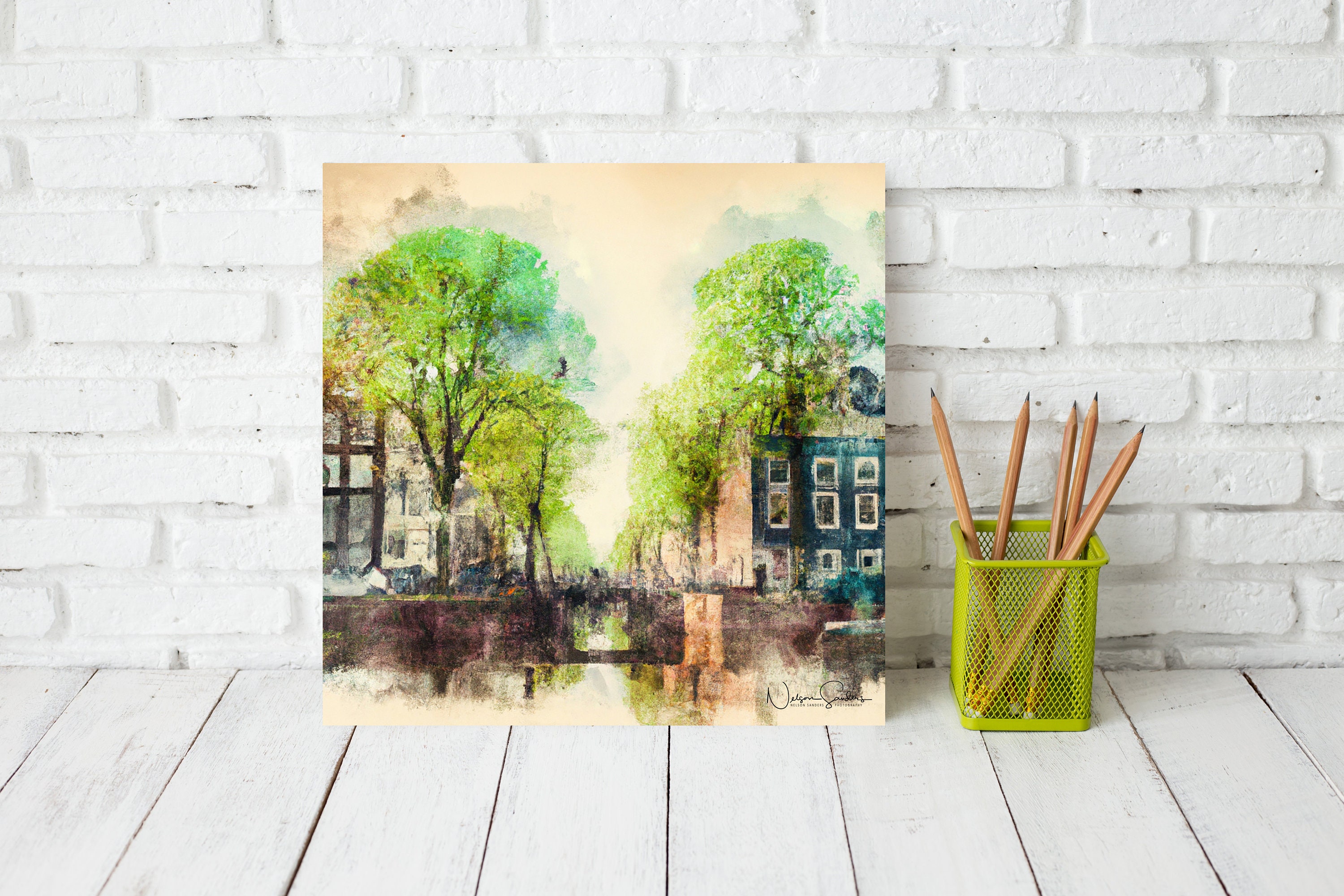 DIGITAL DOWNLOAD Canals of Amsterdam in Water Color, Amsterdam Canals Print, Amsterdam Print, Amsterdam Fine Art, Netherlands Canals