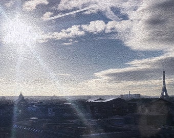 DIGITAL DOWNLOAD View of The Eiffel Tower in Beautiful Paris, France.