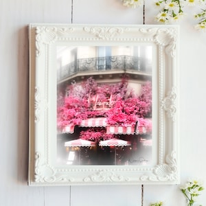 DIGITAL DOWNLOAD Paris pink cafe, Paris Photography, Art Print,  La Favorite cafe, Large Wall Art, French Home Decor, Paris in Pink