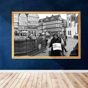 DIGITAL DOWNLOAD Frankfurt Protest, Wall Decor Frankfurt, Frankfurt AM Main river, Germany Design Art Photography, Printable Wall Art