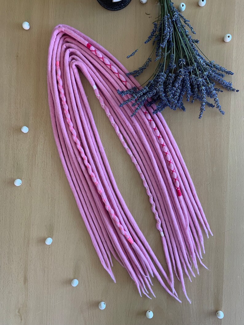 Woolen Dreadlocks, Pink Dreads With a Double Tip, Dreads Extensions ...
