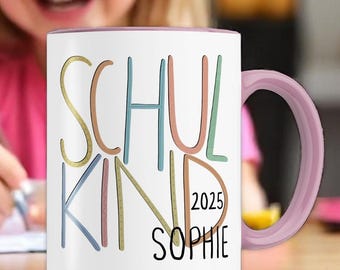 Personalized schoolchild mug | School enrollment gift with name | Back to school boy girl | Commemorative gift for the first day of school