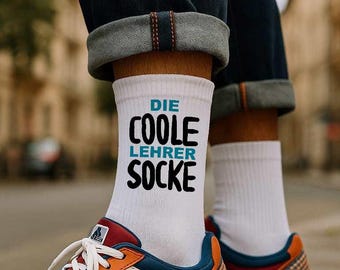 Lustige Erzieher oder Lehrer-Socken | Abschiedsgeschenk für coole Leute | Personalisierbar | Witzige Dankeschön-Idee auch zum Geburtstag