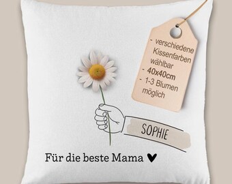 Personalisiertes Zweifarbiges Mama-Kissen: Einzigartiges Geschenk für Muttertag, Geburtstag & Weihnachten 40x40cm inkl. Füllung