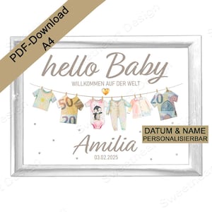 Regalos de nacimiento para bebés: envoltura de dinero personalizada para regalos, bautizos con deseos cumplidos, donación de dinero, regalos para bebés hechos a mano en formato PDF para descargar