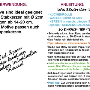 Produktbild von Deutsche Segenwörter Reiben Aufkleber Wassertransfer Kerze