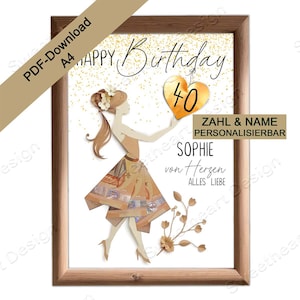 DIY Geldgeschenk basteln, Geld verpacken personalisiert, Geburtstagsgeschenke für Frauen, Geschenkidee Geburtstag, PDF Download Frau & Rock