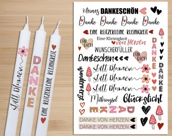 Candle tattoo thank you candle sticker for stick candles white decorative candles with saying thank you candle water slide film tattoo sticker candle foil