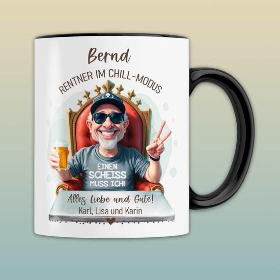 Personalisiertes Rentner Geschenk – Lustige Tasse Mit Spruch Zur Pensionierung Für Kollegen