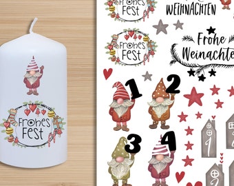 Candle tattoo Christmas candle with saying candle foil for candles tattoo foil waterslide film tattoo stick candles candle sticker gnome
