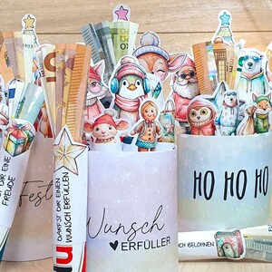 Eine kreative Geldgeschenk-Idee zum Ausdrucken für Jugendliche mit Duplo-Banderolen und Sprüchen.
