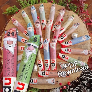 PDF download 24x Advent calendar Duplo banderole, DIY little things to make yourself, elf gifts for men, gift idea for women