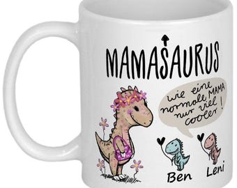 Geschenke für Mama Tasse & Kindern Geburtstagsgeschenk Mutter Weihnachtsgeschenk Geschenkideen Muttertagsgeschenke personalisiert MAMASAURUS