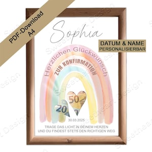 Confirmation money gift personalized, confirmation gift girl, gift boy, PDF download, money wrapping gift idea