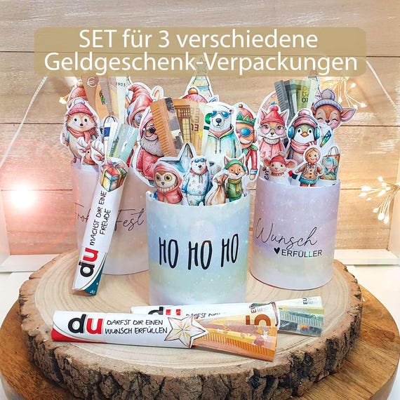 Duplo Banderolen Geldgeschenk Weihnachten & Nikolaus | PDF Download | Geschenk Kinder und Teenager | DIY Weihnachtsgeld Verpackung