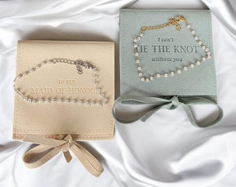 Elegante bracciale da damigella d'onore con perle, custodia regalo inclusa