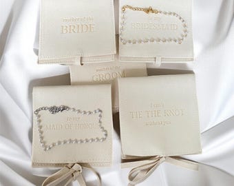 Bolsa de regalo para dama de honor con inserto, regalo para dama de honor, bolsa de joyería para dama de honor, pulsera para dama de honor, bolsa de regalo para joyería