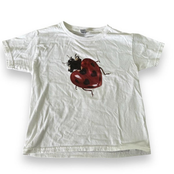 Lady Bug Handmade Screenprinted Women's Baby Tee