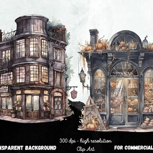 Digital Clipart Illustration Set, Magic Shops Wizard Fantasy Mystical ...