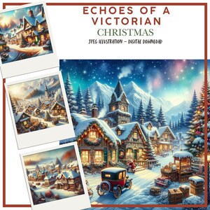 Clipart digital de inverno, ecos de um Natal vitoriano, ilustrações para scrapbooking, criação de cartões, diários de lixo, JPEG, artesanato em papel faça você mesmo