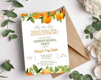INSTANT DOWNLOAD - Cutie Gender Reveal Invitation