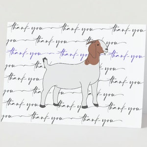 Stock Show Thank you card - Goat, INSTANT DOWNLOAD, Editable