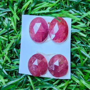Ruby Sapphire Rose Cut Free Forms Pair Lot Gemstone, 21.60 Caret Size 11-12 MM,