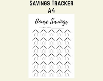 A4 Printable House Savings Tracker Digital Download