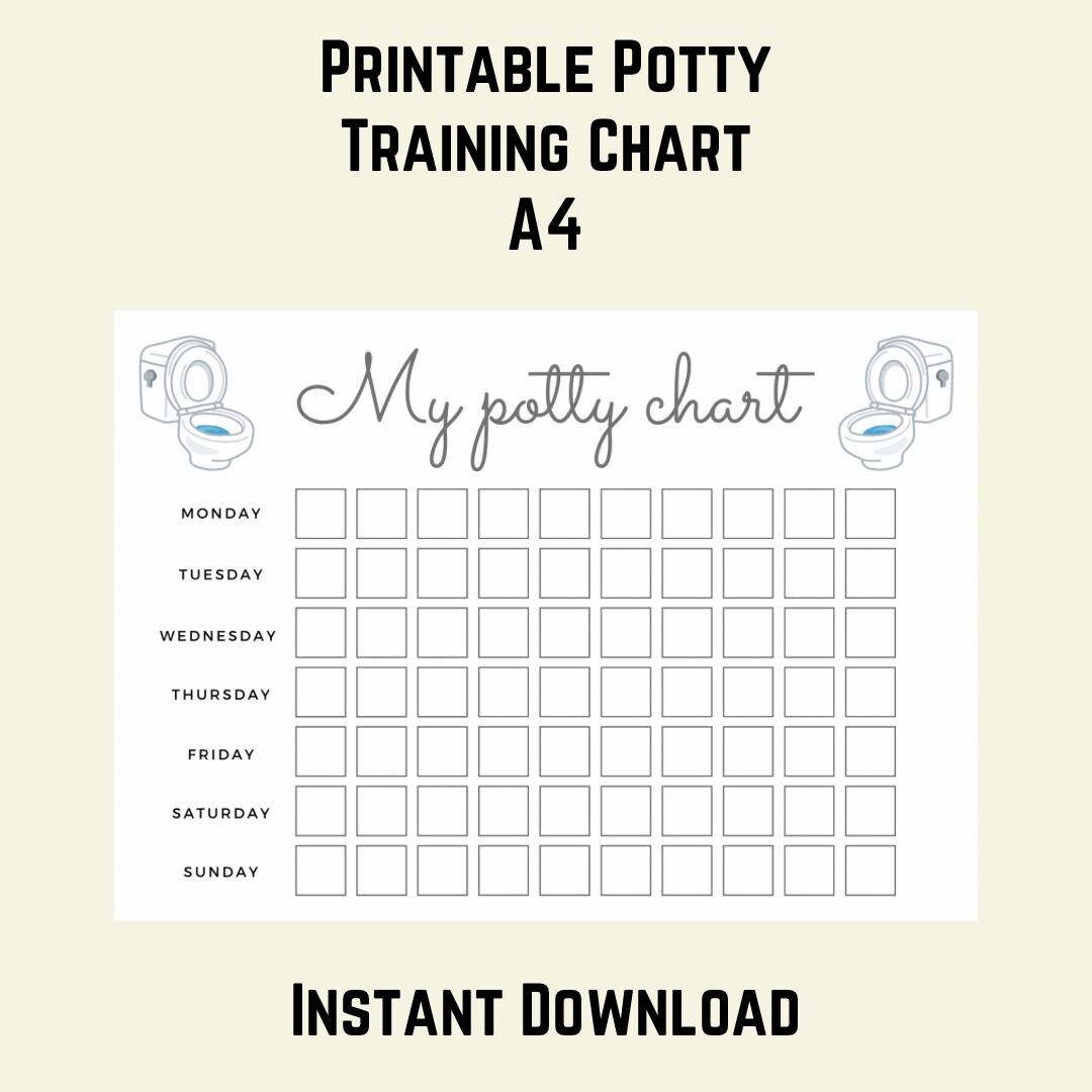 A4 Printable Potty Training Sticker Chart Digital Download - Etsy