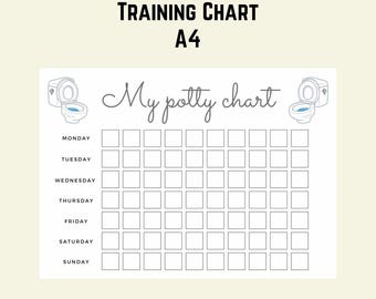 A4 Printable Potty Training Sticker Chart Digital Download