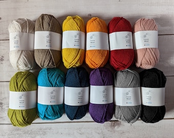 Hobbii Friends Wool | weiches elastisches Garn in verschiedenen Farben aus reiner Schafwolle