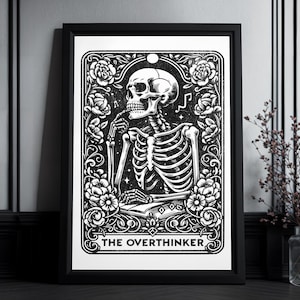 Kunstdruck Tarot Karte "The Overthinker" | High Quality Print | Gift for Introvert | ADHD | Goth Wall Art | Gift for Goths | Occult Art