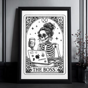Kunstdruck Tarot Karte "The Boss" | High Quality Art Print | Goth Wall Art | Gift for Business Girls | Small Business | Office Wall Art