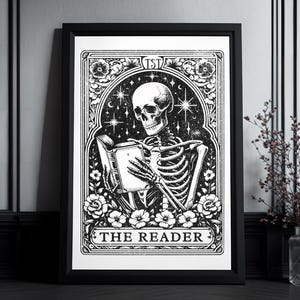 Kunstdruck Tarot Karte "The Reader" | High Quality Print | Book Addicts | Goth Wall Art | Gift For Friend, Goth People | Occult Art