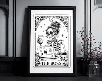 Art print tarot card "The Boss" | High Quality Art Print | Goth Wall Art | Gift for Business Girls | Small Business | Office wall art