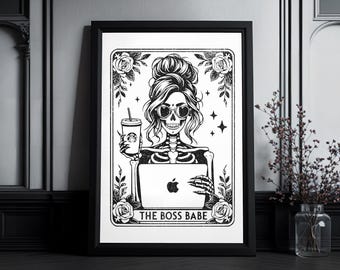 Art print tarot card "The Boss Babe" | High Quality Art Print | Goth Wall Art | Gift for Business Girls | Small Business | Office wall art