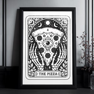 Kunstdruck Tarot Karte "The Pizza" | High Quality Print | Food Lover | Goth Wall Art | Gift for Foodies | Pizza Art | Occult Art