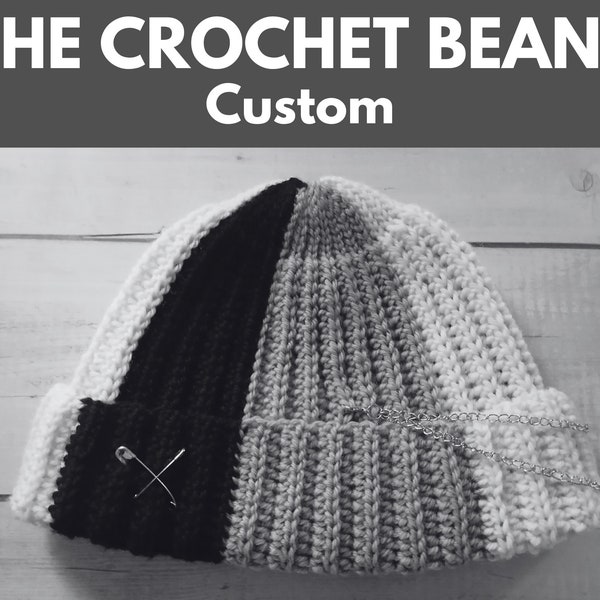 Personalisierbare Häkelmütze | Custom Goth Alternative Crochet Beanie