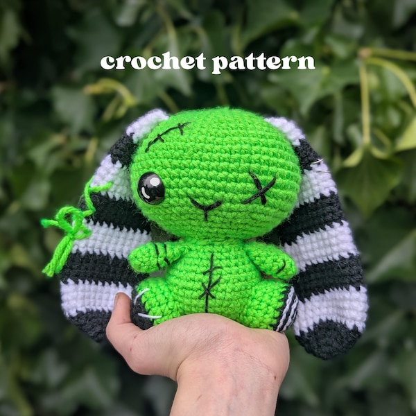 Creepy Cute Zombie Bunny | Beginner Friendly crochet pattern | instant PDF download | Frankenbunny